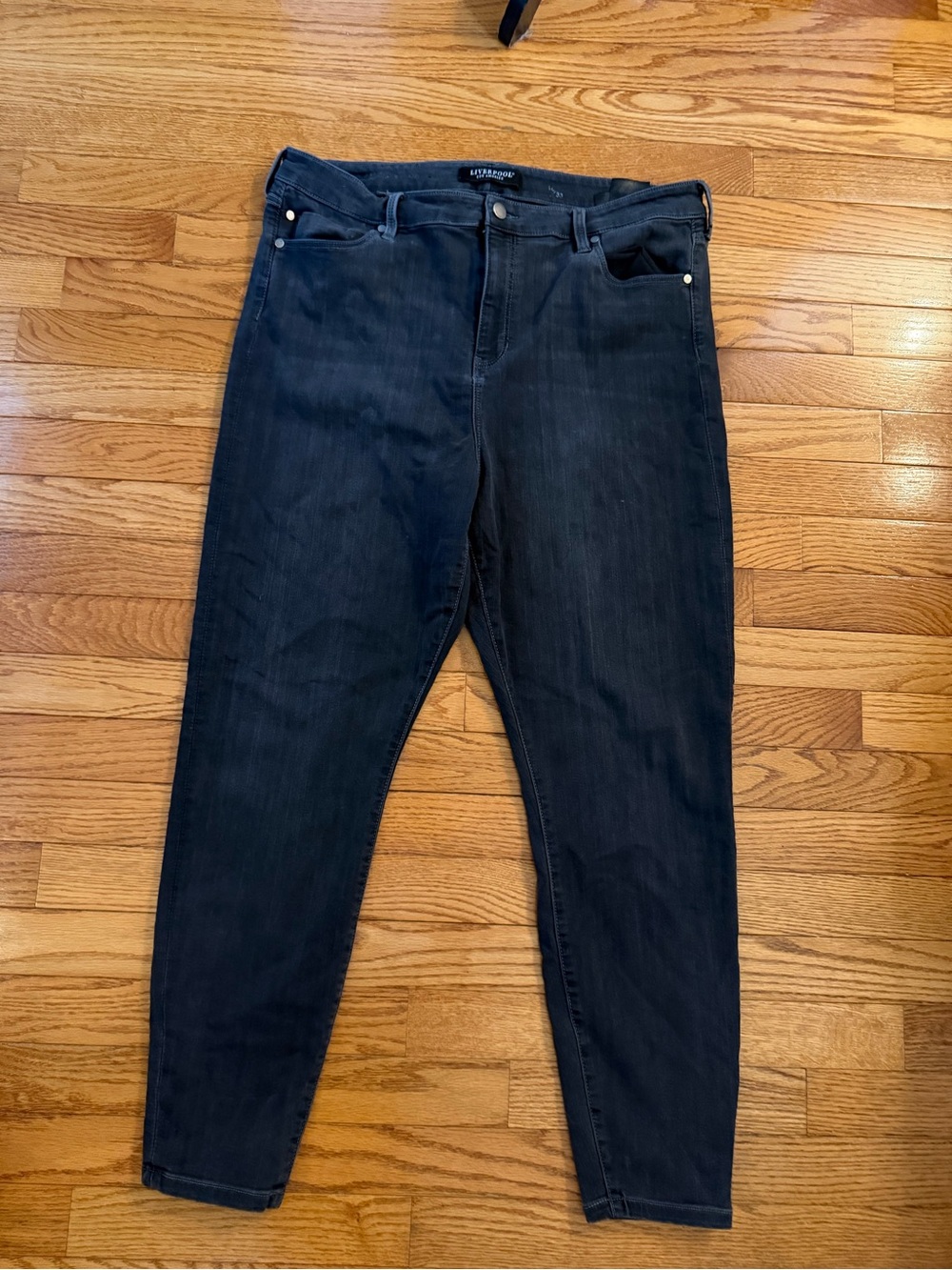Liverpool Women's Slim Jeans - Faded Black Distressed